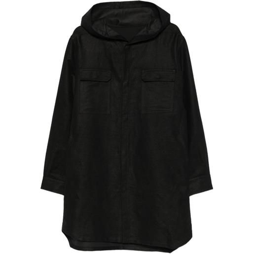 Rick Owens cappotto con cappuccio - nero