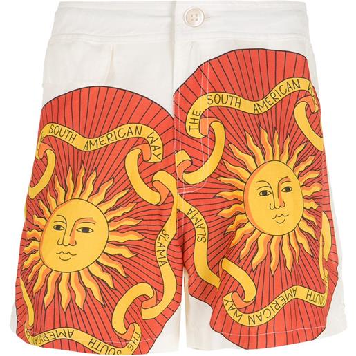 Amir Slama shorts sol con stampa - bianco