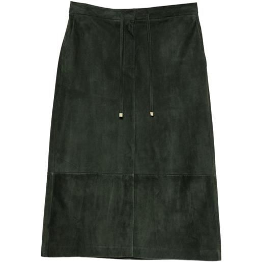 'S Max Mara gonna midi in pelle scamosciata - verde