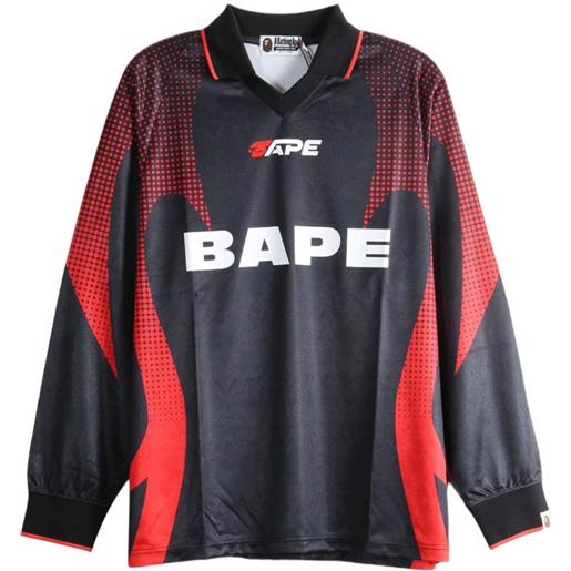 A BATHING APE® polo a maniche lunghe con stampa - nero