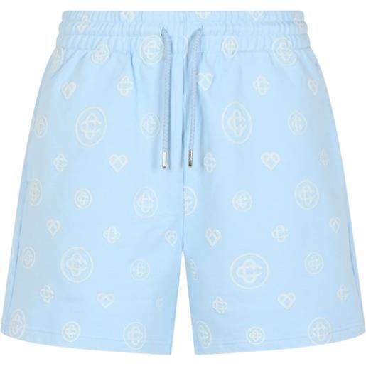Casablanca shorts con ricamo monogramma - blu