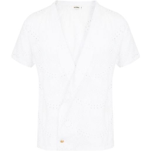 Amir Slama camicia in pizzo sangallo - bianco
