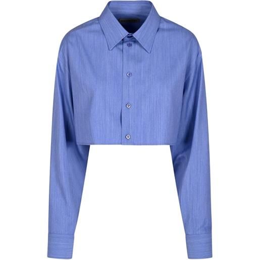 Balenciaga camicia crop - blu