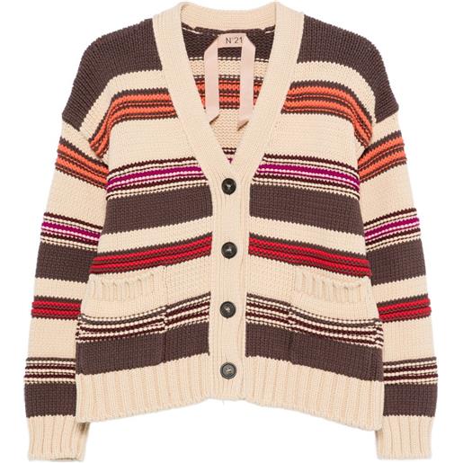 Nº21 cardigan a righe - toni neutri