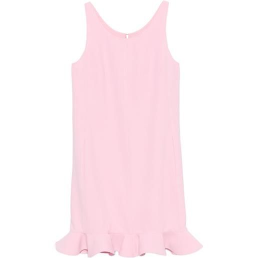 Moschino abito corto smanicato con ruches - rosa