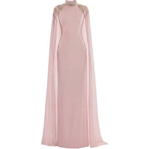 Saiid Kobeisy abito lungo con paillettes - rosa