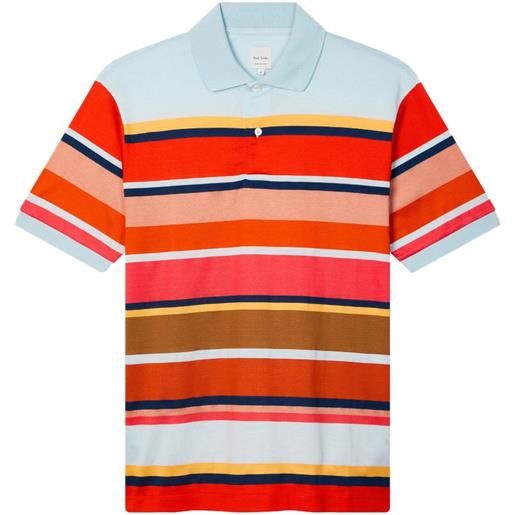 Paul Smith polo bold in cotone a righe - arancione