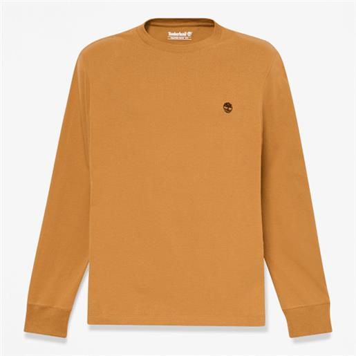 Timberland - t-shirt a maniche lunghe con ricamo dunstan river slim da uomo in giallo, uomo, giallo, taglia: l