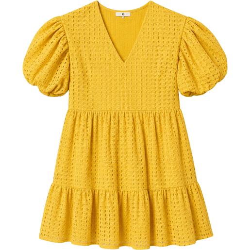 TWINSET abito corto crochet con balza