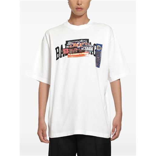 Balenciaga t-shirt bumper stickers con stampa grafica - bianco