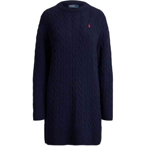 Polo Ralph Lauren abito corto con logo - blu