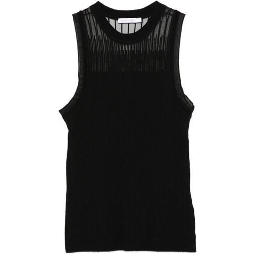 Patrizia Pepe top con inserti semi trasparenti - nero