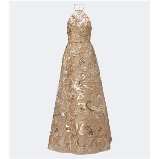 Elie Saab abito lungo in tulle con paillettes