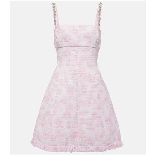 Oscar de la Renta abito corto in tweed con cristalli