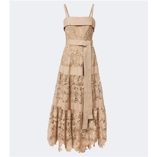 Elie Saab abito lungo in macramè a balze
