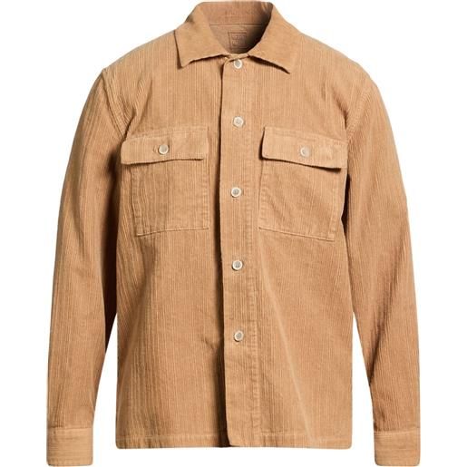 120% LINO - camicia tinta unita - cammello