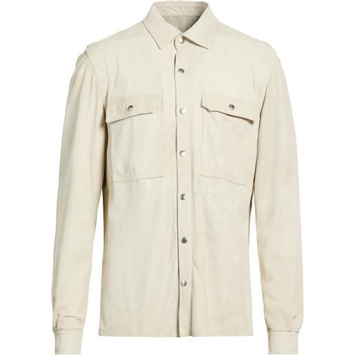 RICK OWENS - camicia tinta unita - beige