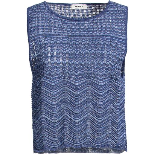 SANDRO - maglia gilet - blu