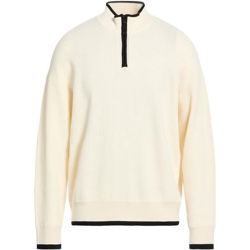 EMPORIO ARMANI - maglia con zip - avorio