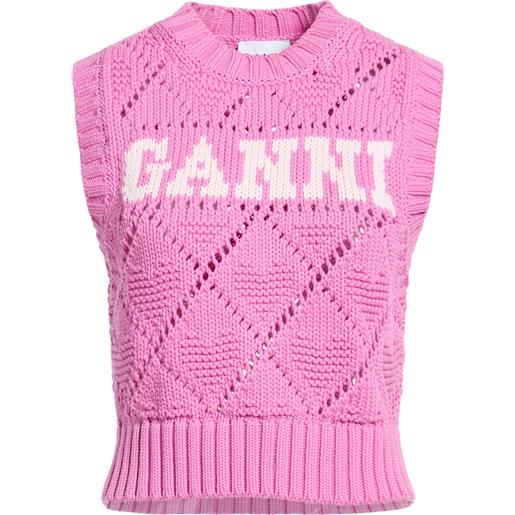 GANNI - maglia gilet - rosa