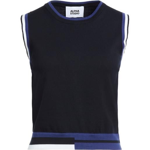 ALPHA STUDIO - maglia gilet - blu notte