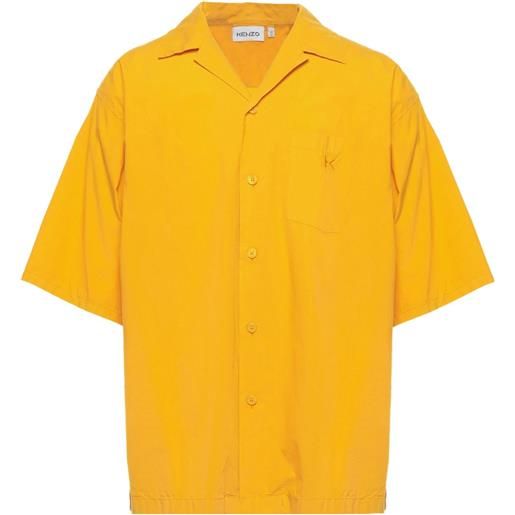 KENZO - camicia tinta unita - giallo ocra