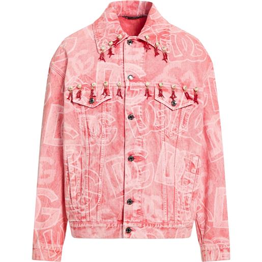 DOLCE&GABBANA - giubbotto jeans - corallo