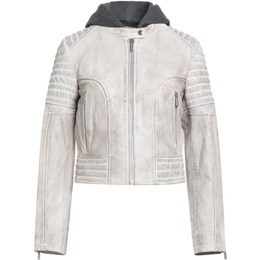 BOLONGARO TREVOR - giacca biker - grigio chiaro