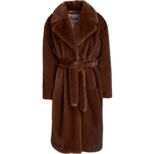 HERNO - shearling e teddy - marrone