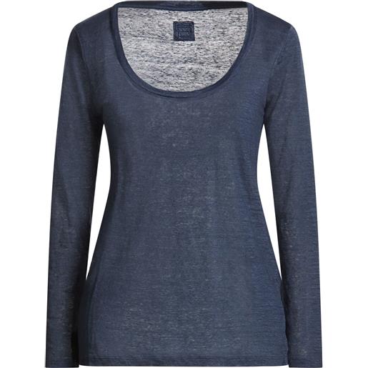 120% LINO - basic t-shirt - blu notte