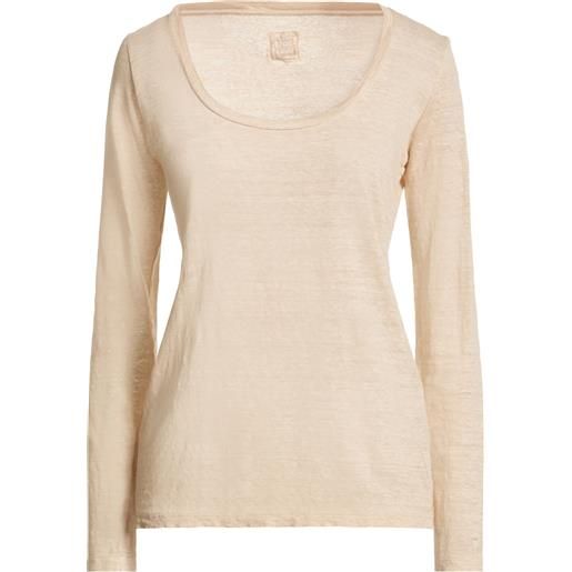 120% LINO - basic t-shirt - sabbia