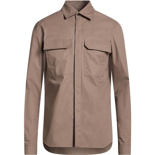 RICK OWENS - camicia tinta unita - tortora