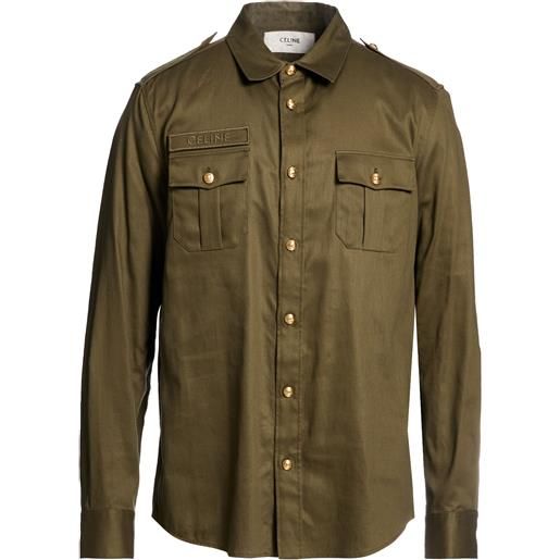 CELINE - camicia tinta unita - verde militare
