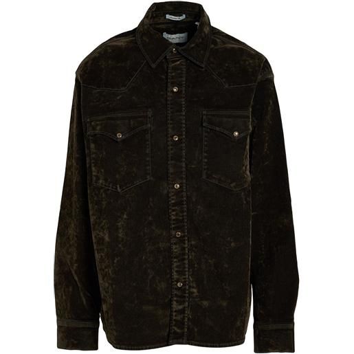 GANT - camicia tinta unita - verde scuro