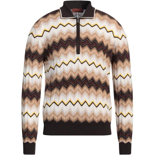 MISSONI - maglia con zip - marrone