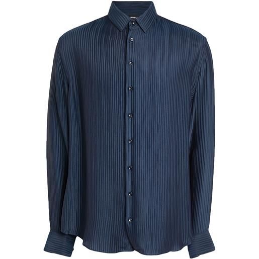 GIORGIO ARMANI - camicia regular fit - blu notte