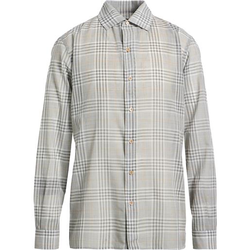AGNONA - camicia a quadri - grigio chiaro