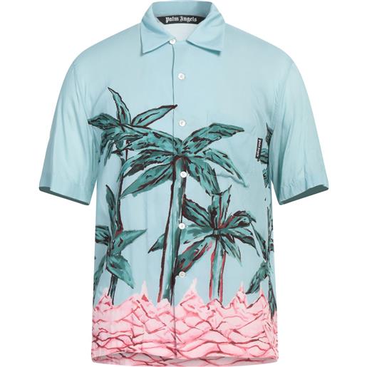 PALM ANGELS - camicia fantasia - celeste