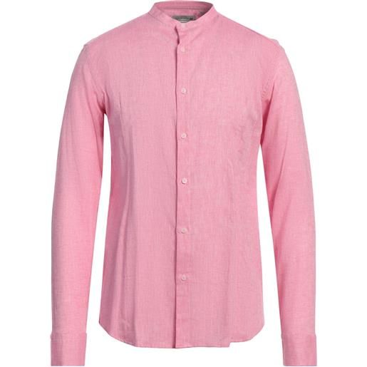DANIELE ALESSANDRINI HOMME - camicia in lino - rosa