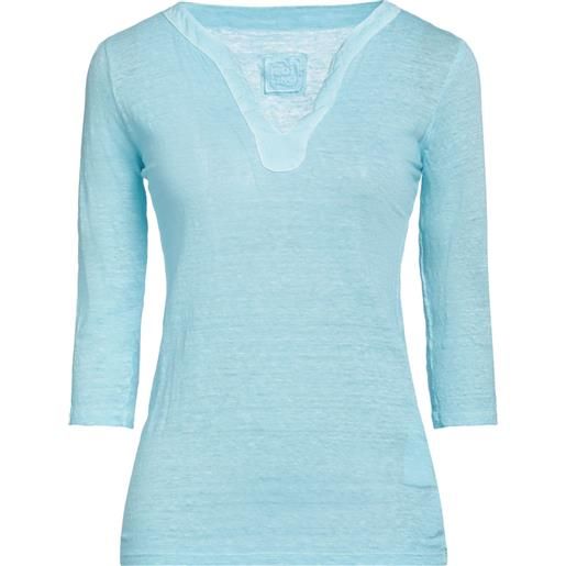 120% LINO - basic t-shirt - celeste