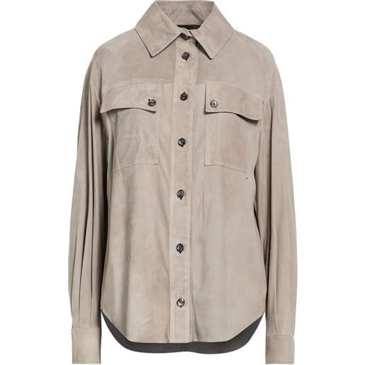 MOORER - camicie e bluse tinta unita - tortora