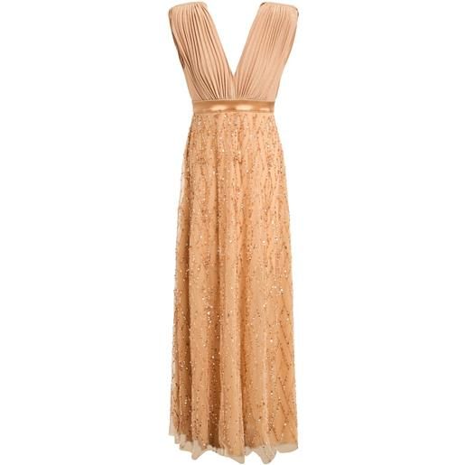 ELISABETTA FRANCHI - vestito lungo - cammello