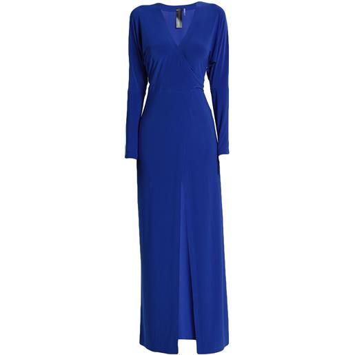 NORMA KAMALI - vestito a portafoglio - blu china