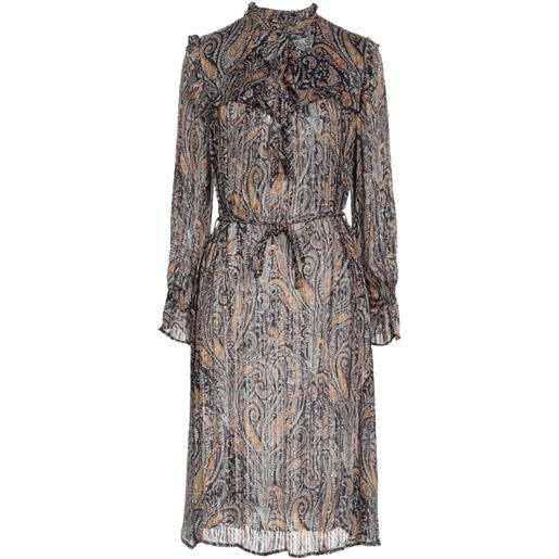 ANTIK BATIK - vestito midi - blu navy
