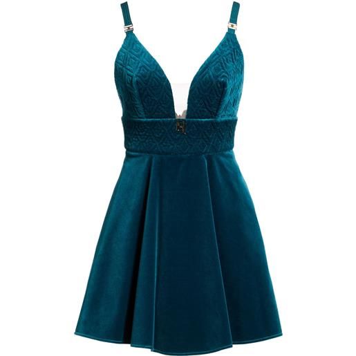 ELISABETTA FRANCHI - vestito corto - verde petrolio