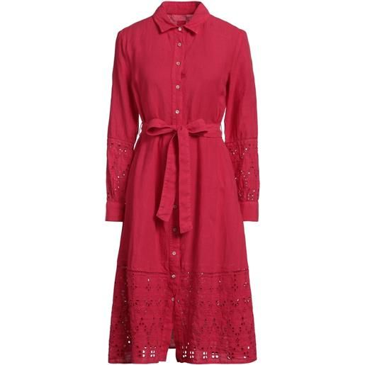 120% LINO - vestito chemisier - fucsia