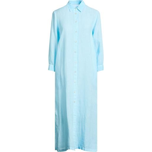 120% LINO - vestito chemisier - celeste