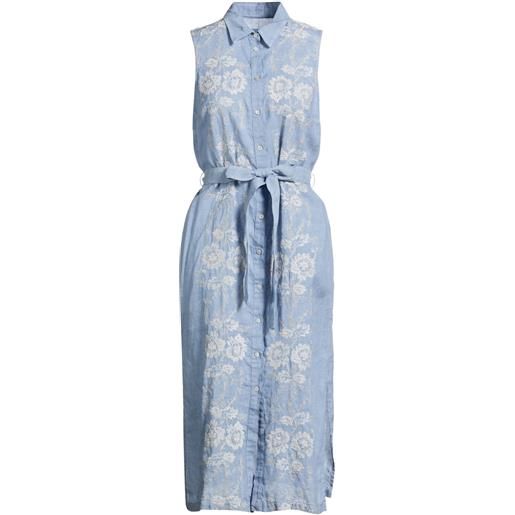 120% LINO - vestito chemisier - celeste