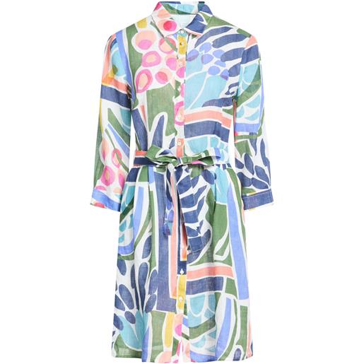 120% LINO - vestito chemisier - blu