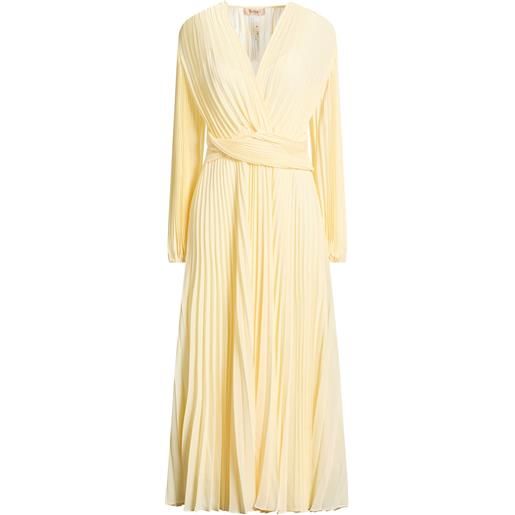 TWINSET - vestito a portafoglio - giallo pastello